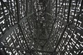 Intricate Metal Structure â Inside a metal structure looking at the steelwork Royalty Free Stock Photo